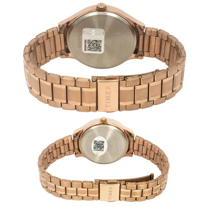 Timex Empera Pairs Blue Dial Round Case Day-Date + 3 Hands Function Watch -TW00PR284