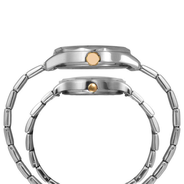 Timex Fashion Collection Premium Quality Multifunction Pair's Analog Silver Dial Coloured Quartz Watch, Round Dial With 44 Mm Case Width - TW00PR291