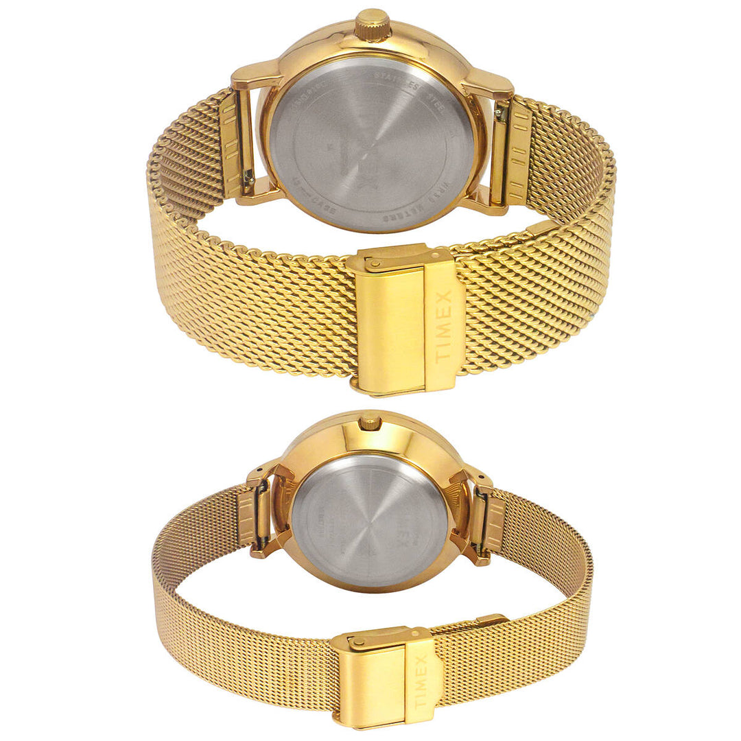 Timex Fashion Collection Premium Quality Multifunction Pair's Analog Silver Dial Coloured Quartz Watch, Round Dial With 43 Mm Case Width - TW00PR292