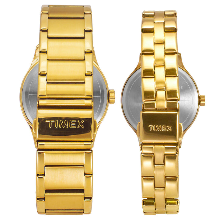 Timex Fashion Collection Premium Quality Multifunction Pair's Analog Brown Dial Coloured Quartz Watch, Round Dial With 44 Mm Case Width - TW00PR297