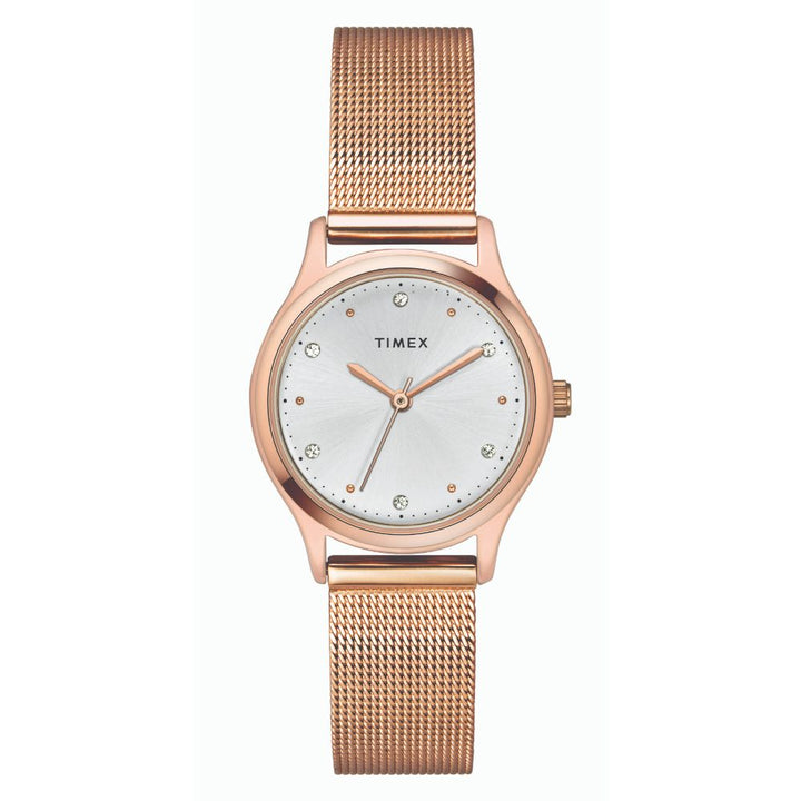 Timex Classics Women's Silver Dial Round Case 3 Hands Function Watch -TW0TL8709