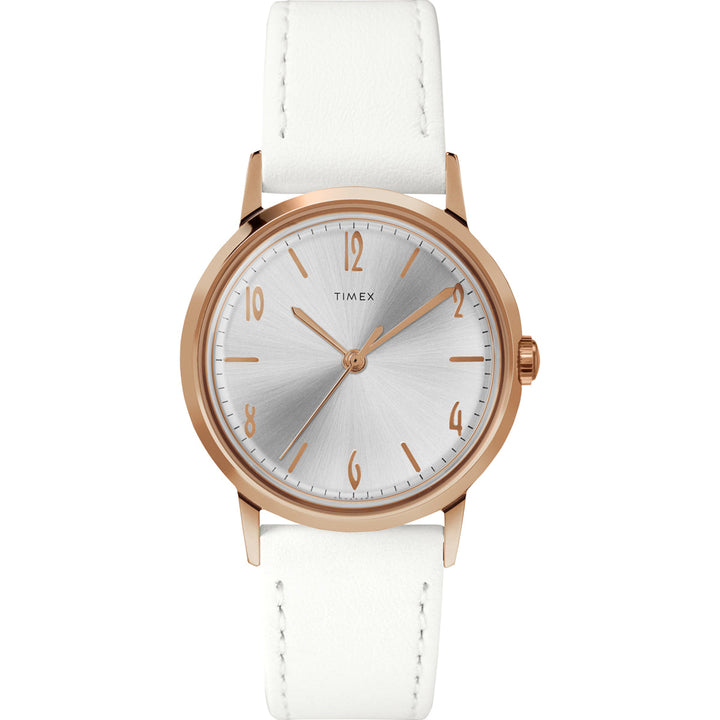 Timex 3 Hands Women's Analog Silver Dial Coloured Quartz Watch, Round Dial With 34 Mm Case Width - TW2T18300U9