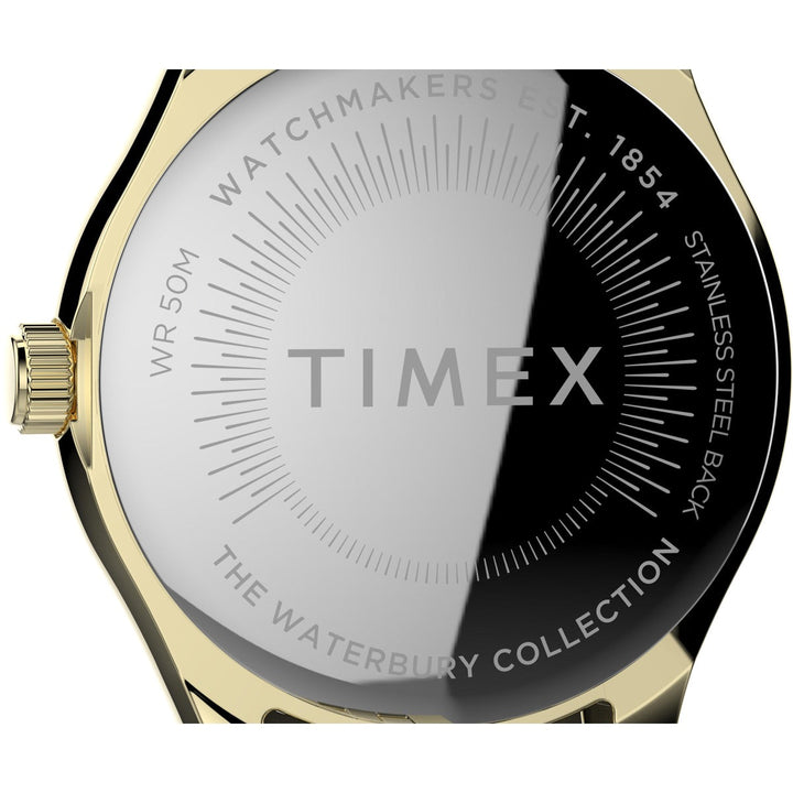 Timex 3 Hands Women's Analog Gold Dial Coloured Quartz Watch, Round Dial With 34 Mm Case Width - TW2T86900UJ