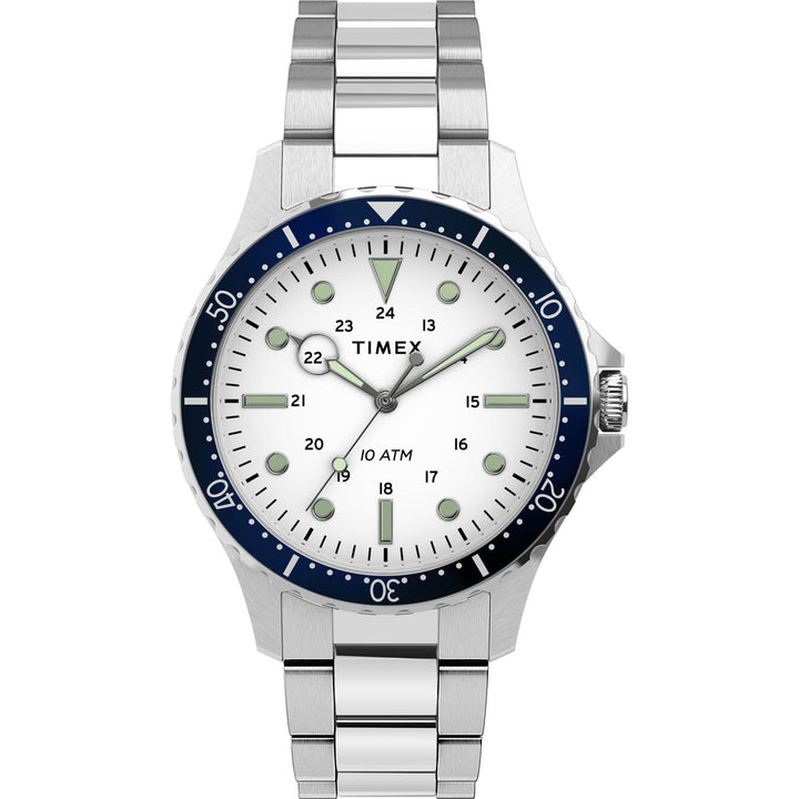 Timex Military Men's Quartz Analog Stainless Steel Dial Round Case Stainless-Steel Function Watch -TW2U10900