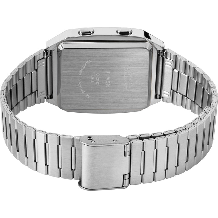 Timex 3 Hands Men's Digital Grey Dial Coloured Quartz Watch, Square Dial With 32.5 Mm Case Width - TW2U72400U9