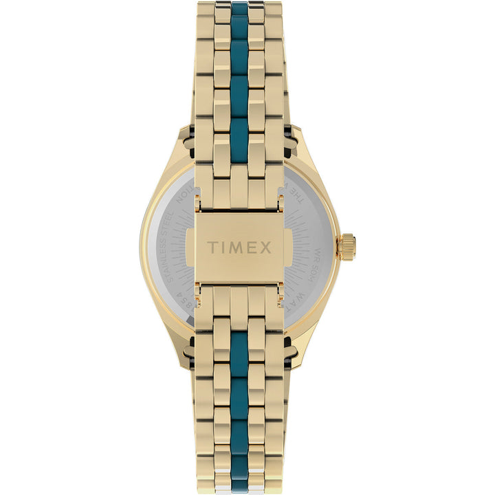 Timex 3 Hands Women's Analog Blue Dial Coloured Quartz Watch, Round Dial With 36 Mm Case Width - TW2U82600UJ
