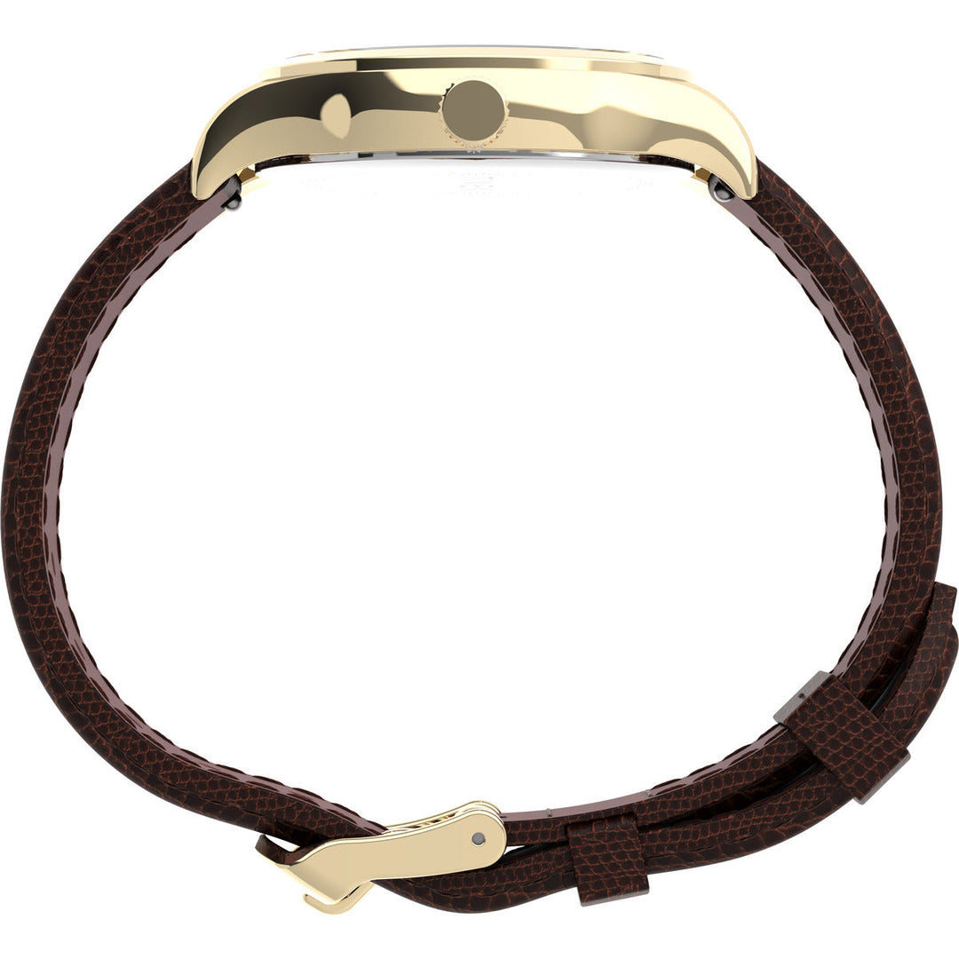 Timex 3 Hands Women's Analog Cream Dial Coloured Quartz Watch, Round Dial With 34 Mm Case Width - TW2U97800UJ