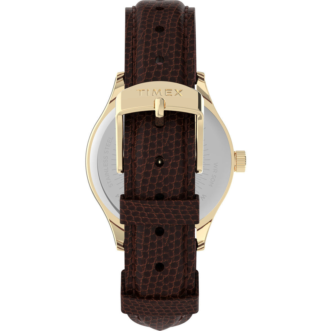 Timex 3 Hands Women's Analog Cream Dial Coloured Quartz Watch, Round Dial With 34 Mm Case Width - TW2U97800UJ