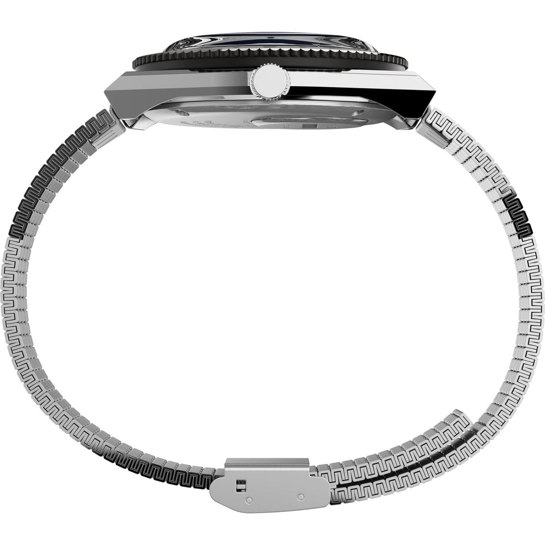 Timex 3 Hands Men's Analog Blue Dial Coloured Quartz Watch, Round Dial With 38 Mm Case Width - TW2V18300U9