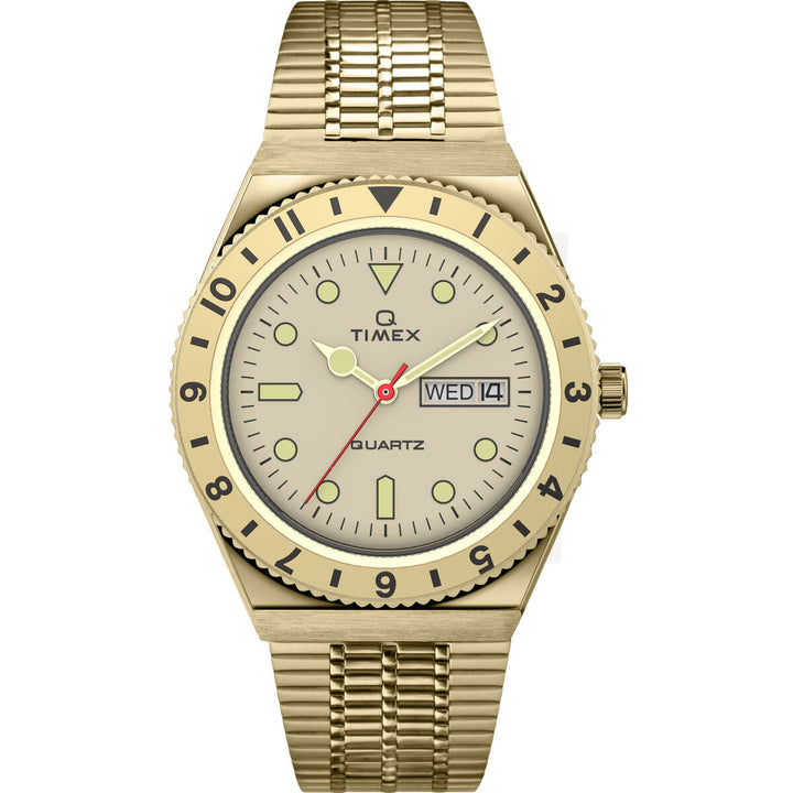 Timex 3 Hands Men's Analog Beige Dial Coloured Quartz Watch, Round Dial With 38 Mm Case Width - TW2V18700U9