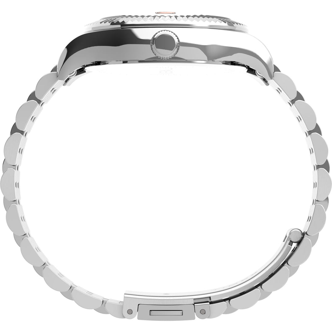 Timex 3 Hands Women's Analog Pink Dial Coloured Quartz Watch, Round Dial With 34 Mm Case Width - TW2V31500UJ