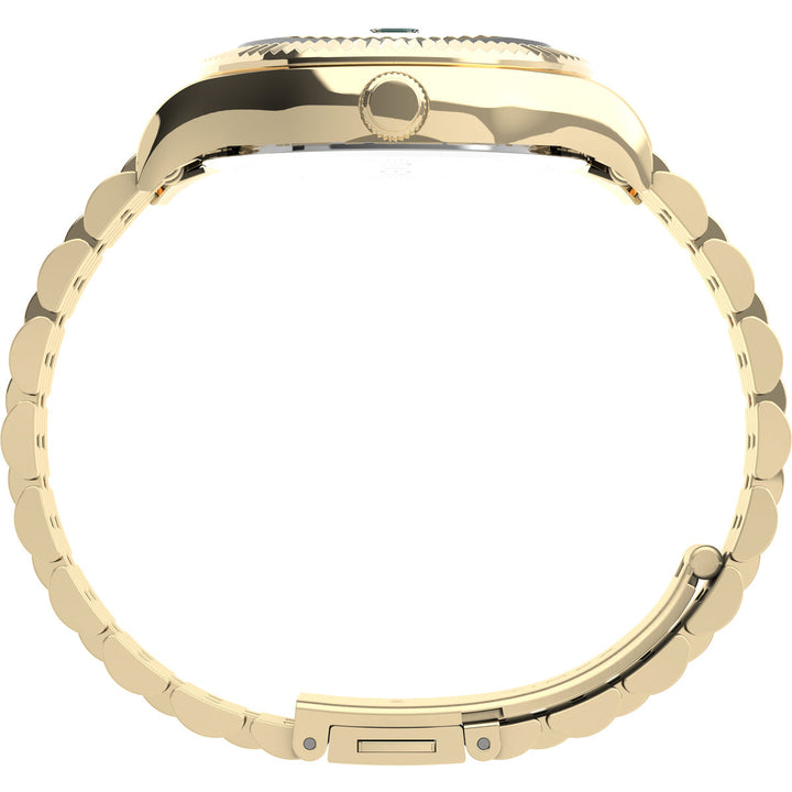 Timex 3 Hands Women's Analog Green Dial Coloured Quartz Watch, Round Dial With 34 Mm Case Width - TW2V31700UJ