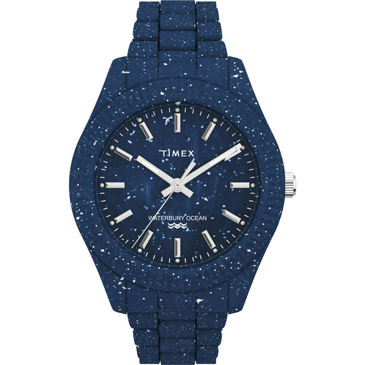Timex Heritage Collection Men's Quartz Analog Blue Dial Round Case Ocean-Plastic Function Watch -TW2V37400