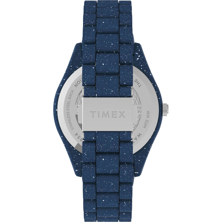 Timex Heritage Collection Men's Quartz Analog Blue Dial Round Case Ocean-Plastic Function Watch -TW2V37400
