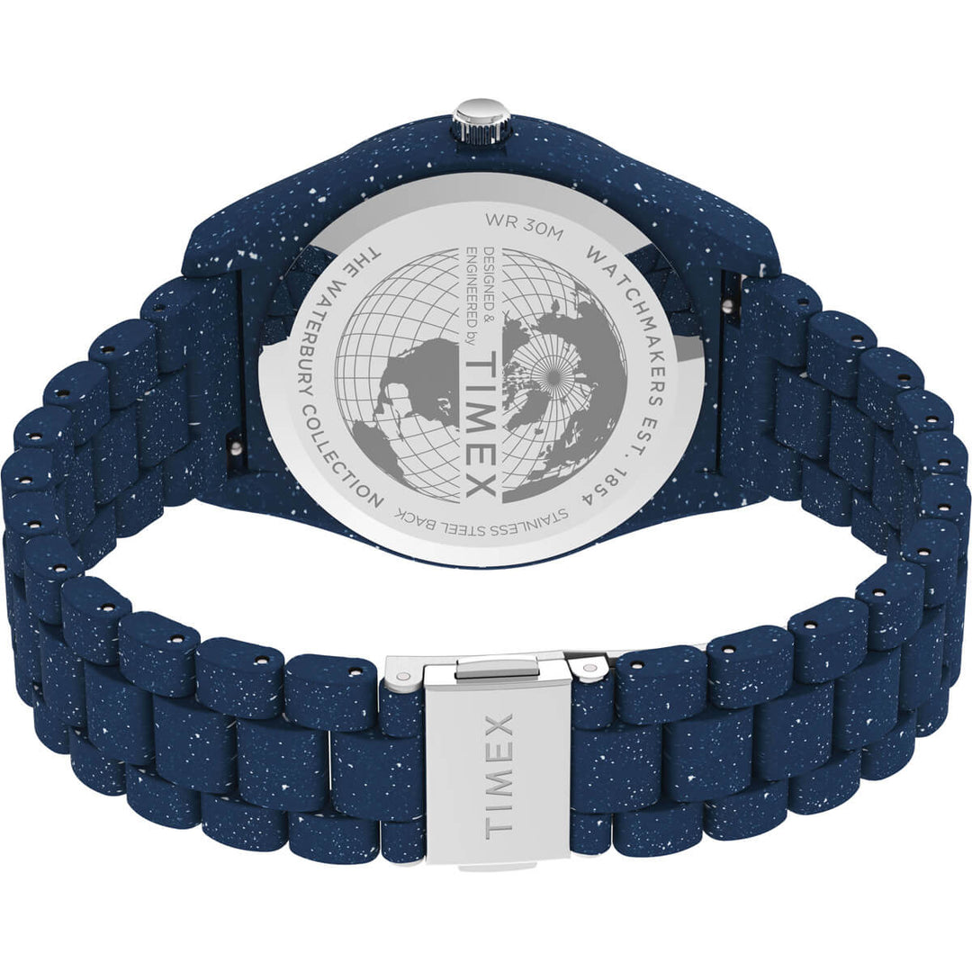 Timex Heritage Collection Men's Quartz Analog Blue Dial Round Case Ocean-Plastic Function Watch -TW2V37400