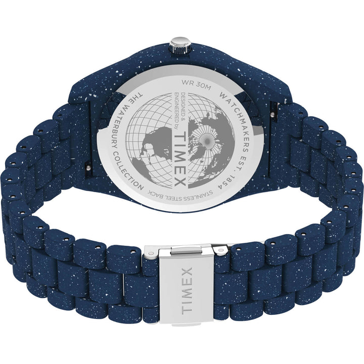 Timex Heritage Collection Men's Quartz Analog Blue Dial Round Case Ocean-Plastic Function Watch -TW2V37400