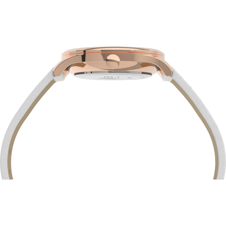 Timex 3 Hands Women's Analog White Dial Coloured Quartz Watch, Round Dial With 32 Mm Case Width - TW2V49400JQ