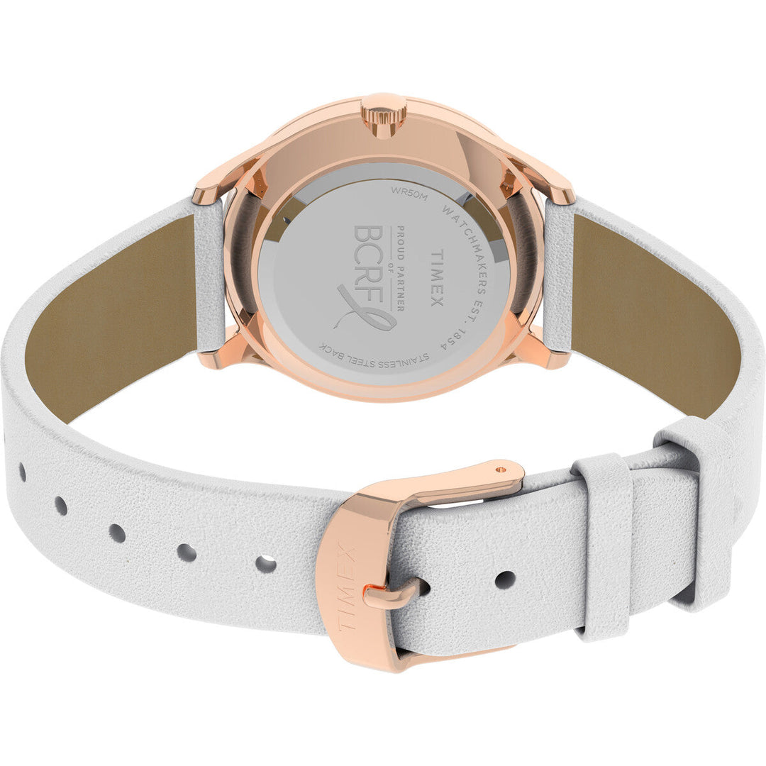 Timex 3 Hands Women's Analog White Dial Coloured Quartz Watch, Round Dial With 32 Mm Case Width - TW2V49400JQ