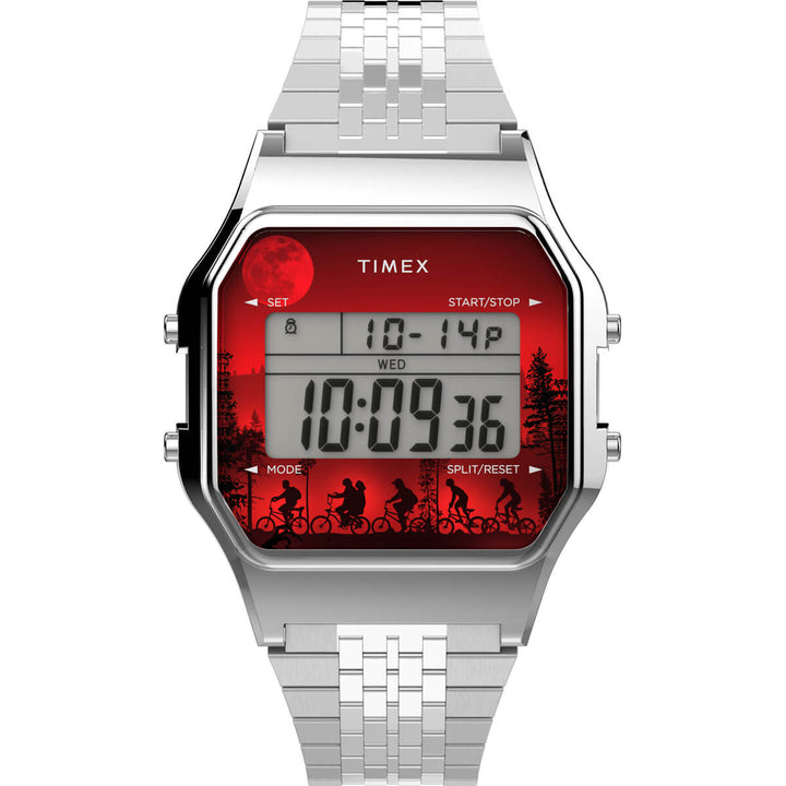 Timex T80 X Stranger Things 34mm Stainless Steel Bracelet Watch - TW2V50900X8
