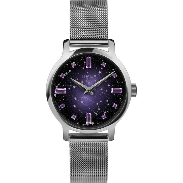 Timex 3 Hands Women's Analog Purple Dial Coloured Quartz Watch, Round Dial With 31 Mm Case Width - TW2V52000UJ