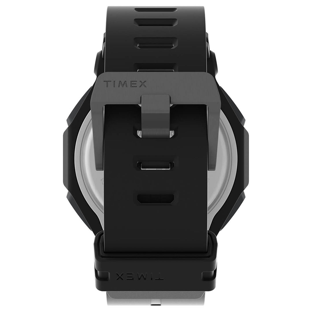 Timex UFC Strength Collection Premium Quality Men's Quartz Analog/Digital Black Dial Coloured Quartz Watch, Octogonal Dial With 45 Mm Case Width - TW2V55300X6