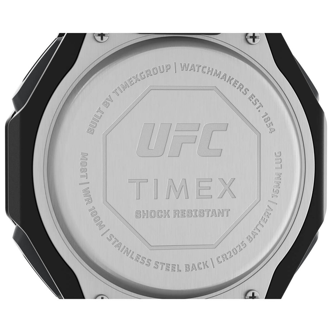 Timex UFC Strength Collection Premium Quality Men's Quartz Analog/Digital Black Dial Coloured Quartz Watch, Octogonal Dial With 45 Mm Case Width - TW2V55300X6