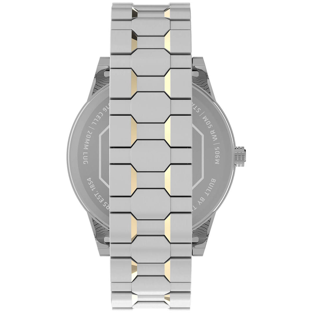 Timex Men Silver-Tone Round Brass Dial Analog Watch - TW2V565000D