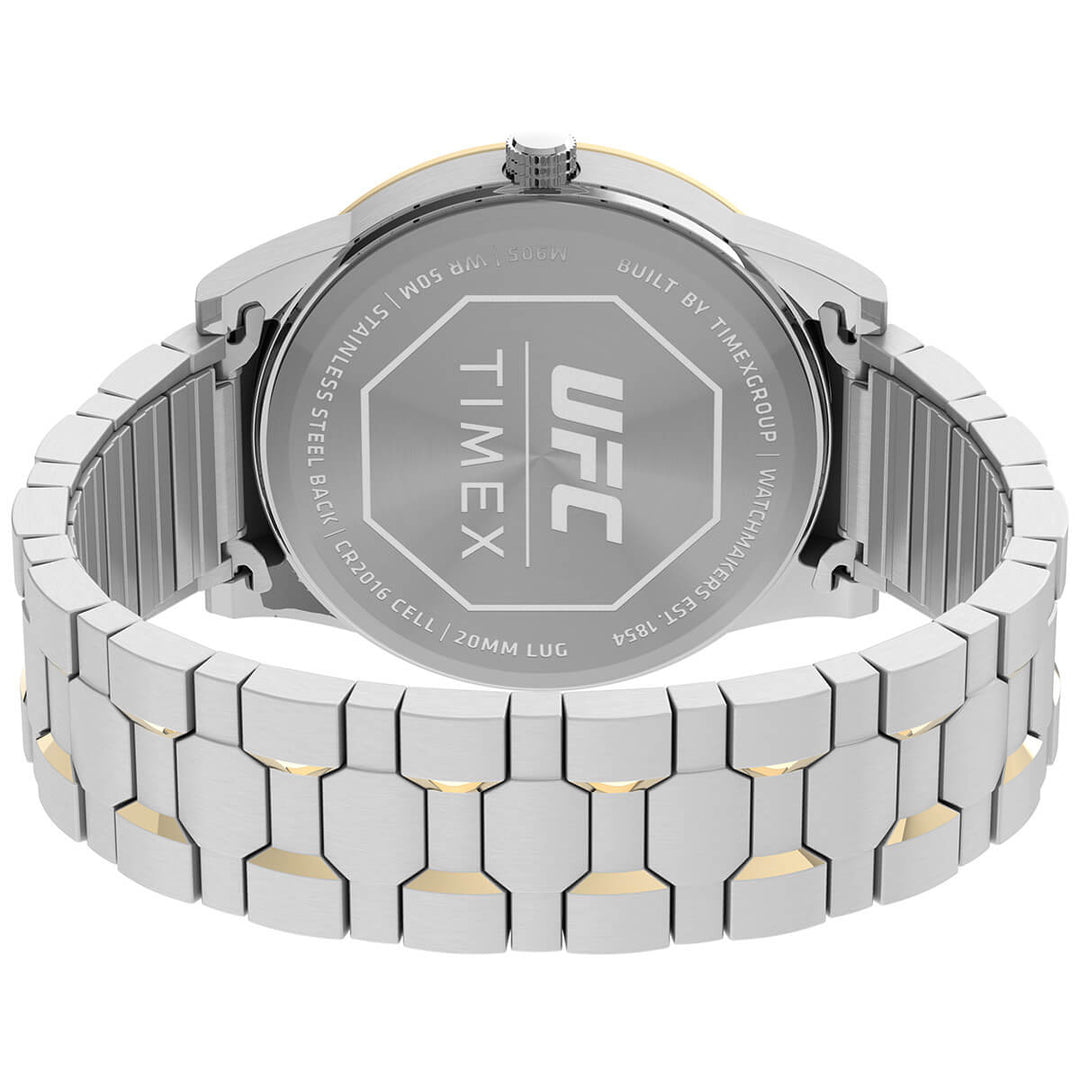 Timex Men Silver-Tone Round Brass Dial Analog Watch - TW2V565000D