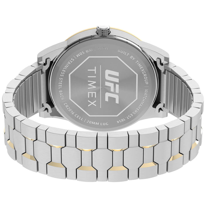 Timex Men Silver-Tone Round Brass Dial Analog Watch - TW2V565000D