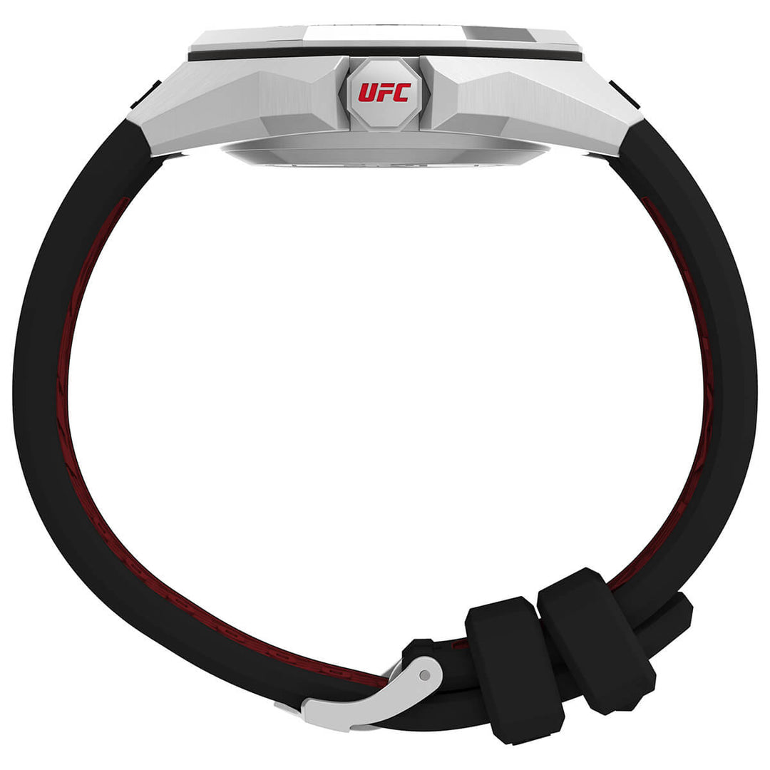 Timex UFC Street Collection Premium Quality Men's Quartz Analog Silver-Tone Dial Coloured Quartz Watch, Round Dial With 44 Mm Case Width - TW2V57200X6