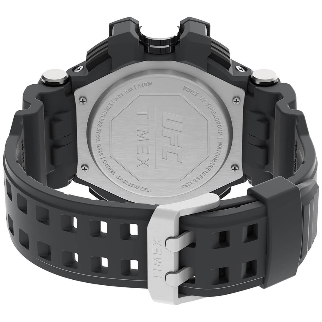 Timex UFC Strength Collection Premium Quality Men's Quartz Analog Black Dial Coloured Quartz Watch, Round Dial With 53 Mm Case Width - TW5M519000D