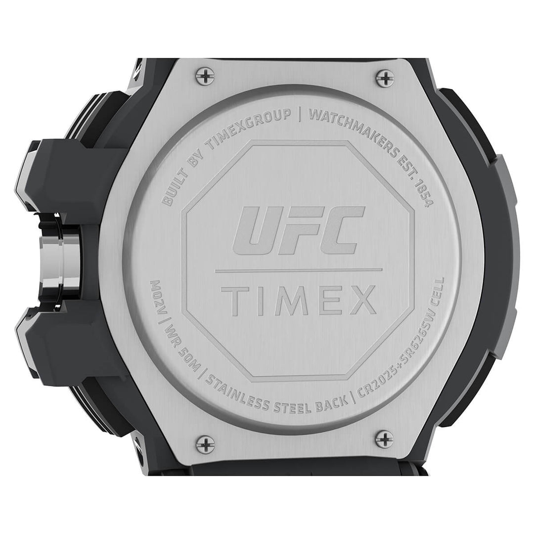 Timex UFC Strength Collection Premium Quality Men's Quartz Analog Black Dial Coloured Quartz Watch, Round Dial With 53 Mm Case Width - TW5M519000D