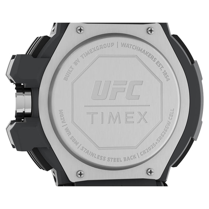 Timex UFC Strength Collection Premium Quality Men's Quartz Analog Black Dial Coloured Quartz Watch, Round Dial With 53 Mm Case Width - TW5M519000D