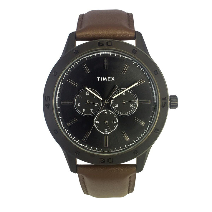 Timex Multifunction Men Analog Black Dial Coloured Quartz Watch, Round Dial With 30 Mm Case Width - TWEG135SMU02
