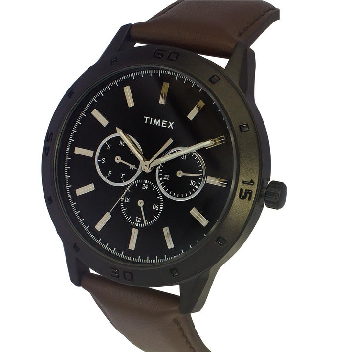 Timex Multifunction Men Analog Black Dial Coloured Quartz Watch, Round Dial With 30 Mm Case Width - TWEG135SMU02