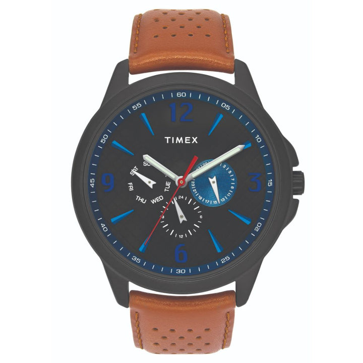 Timex Fashion Men's Black Dial Round Case Multifunction Function Watch -TWEG16518