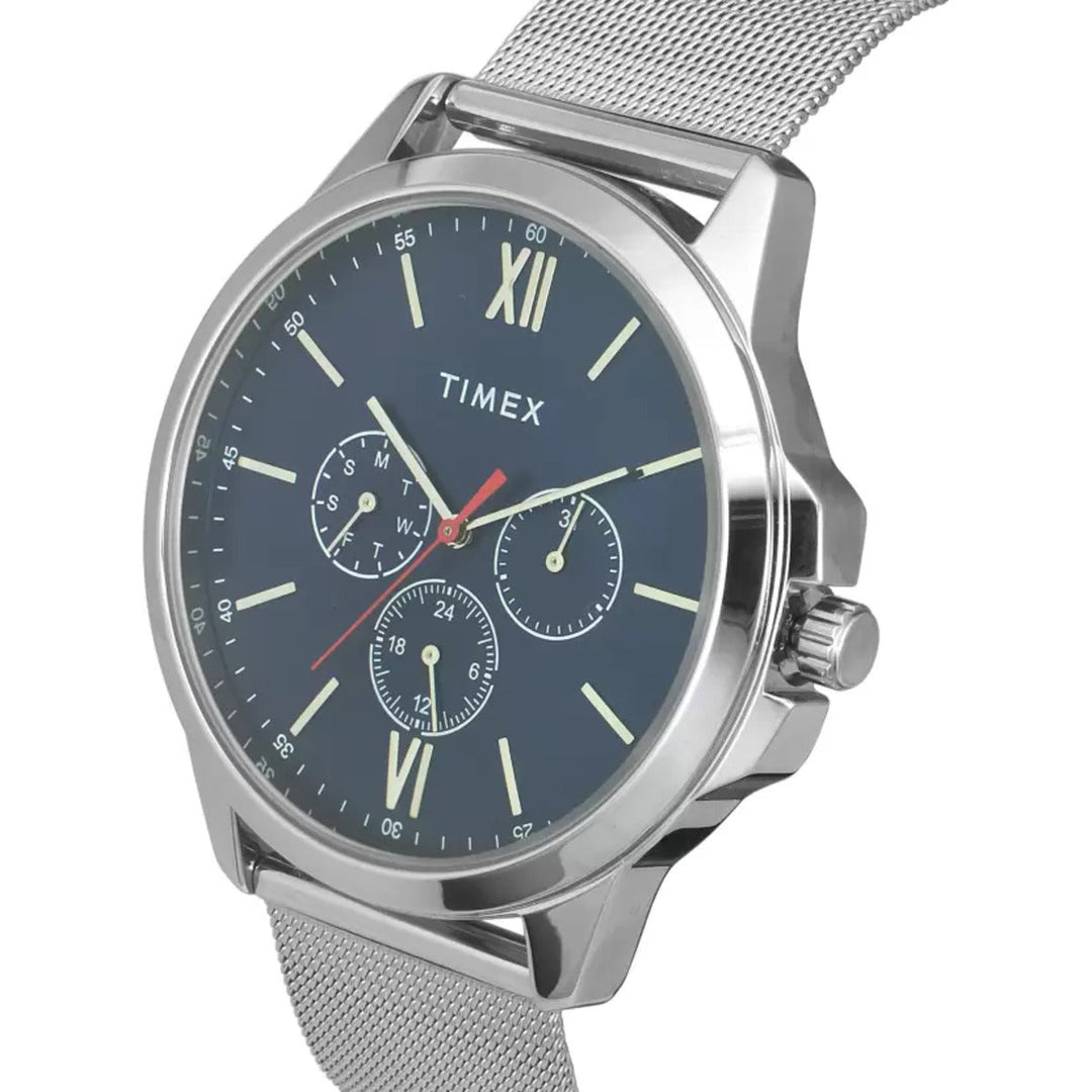 Timex Fashion Men's Blue Dial Round Case Multifunction Function Watch -TWEG165SMU04