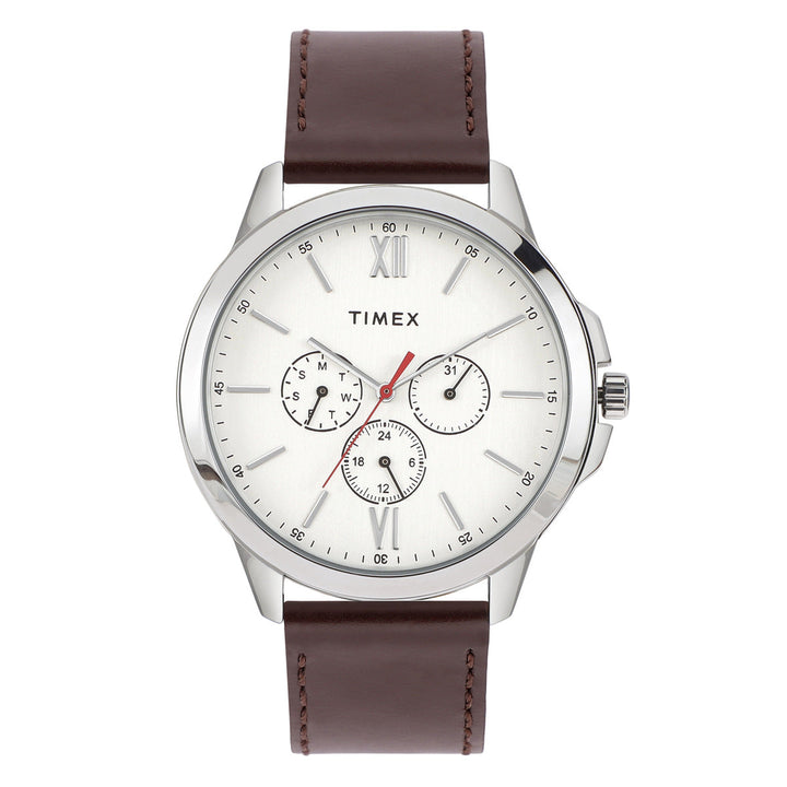 Timex Fashion Collection Premium Quality Multifunction Men Analog Silver Dial Coloured Quartz Watch, Round Dial With 45 Mm Case Width - TWEG165SMU10