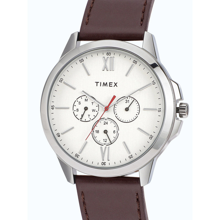 Timex Fashion Collection Premium Quality Multifunction Men Analog Silver Dial Coloured Quartz Watch, Round Dial With 45 Mm Case Width - TWEG165SMU10