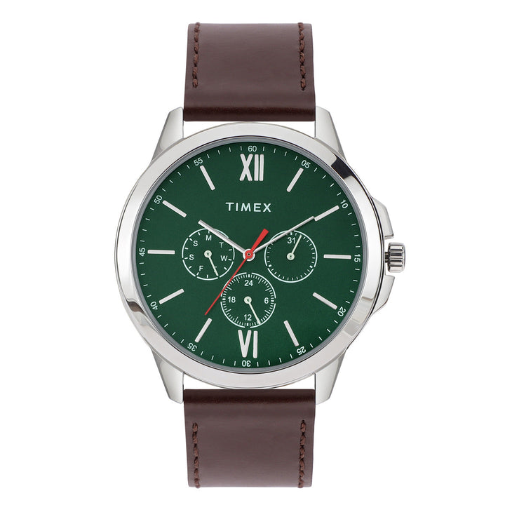Timex Fashion Collection Premium Quality Multifunction Men Analog Green Dial Coloured Quartz Watch, Round Dial With 45 Mm Case Width - TWEG165SMU11