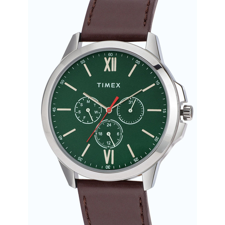 Timex Fashion Collection Premium Quality Multifunction Men Analog Green Dial Coloured Quartz Watch, Round Dial With 45 Mm Case Width - TWEG165SMU11