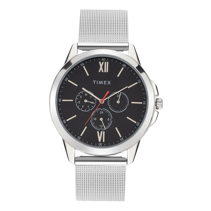 Timex Fashion Collection Premium Quality Multifunction Men Analog Black Dial Coloured Quartz Watch, Round Dial With 45 Mm Case Width - TWEG165SMU12