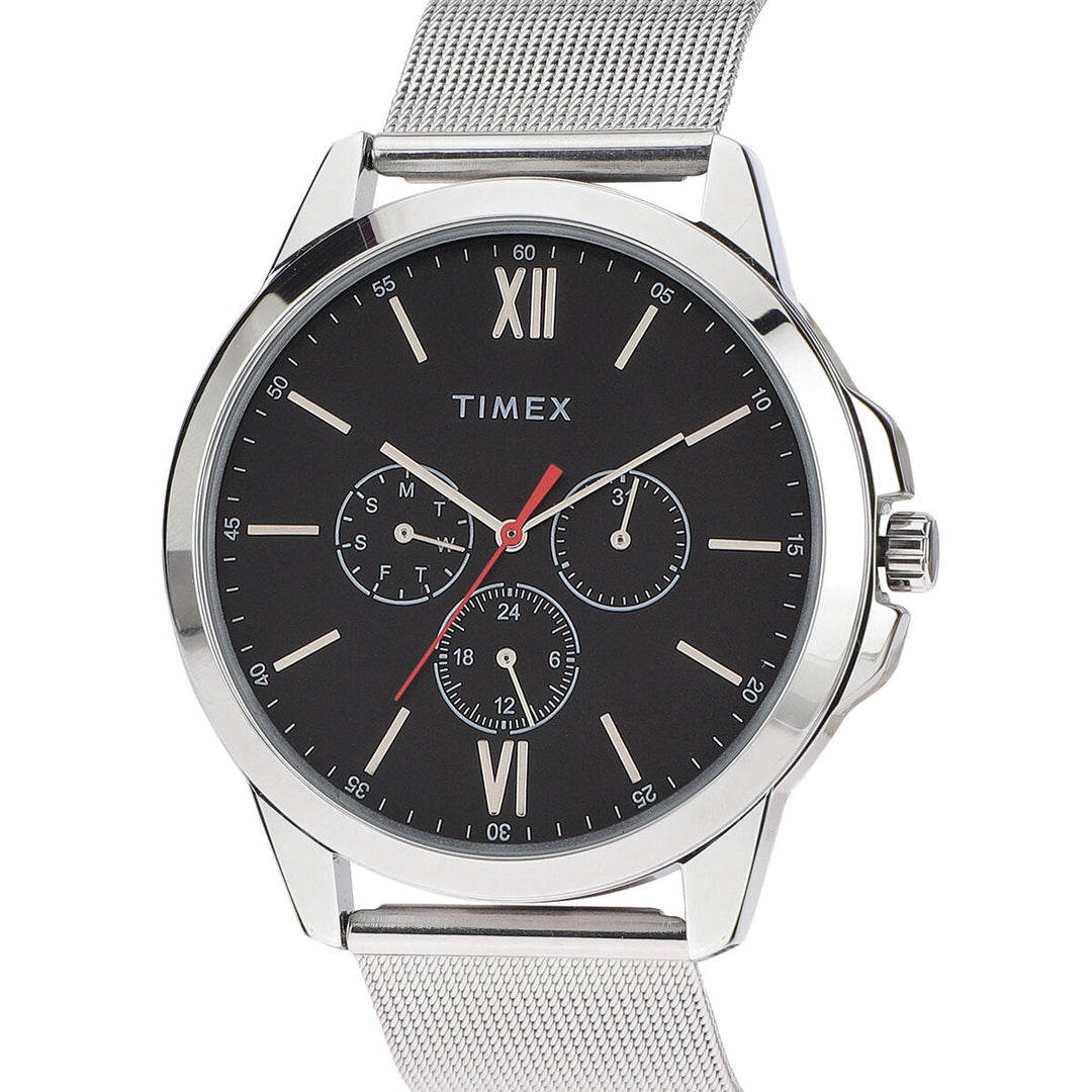 Timex Fashion Collection Premium Quality Multifunction Men Analog Black Dial Coloured Quartz Watch, Round Dial With 45 Mm Case Width - TWEG165SMU12