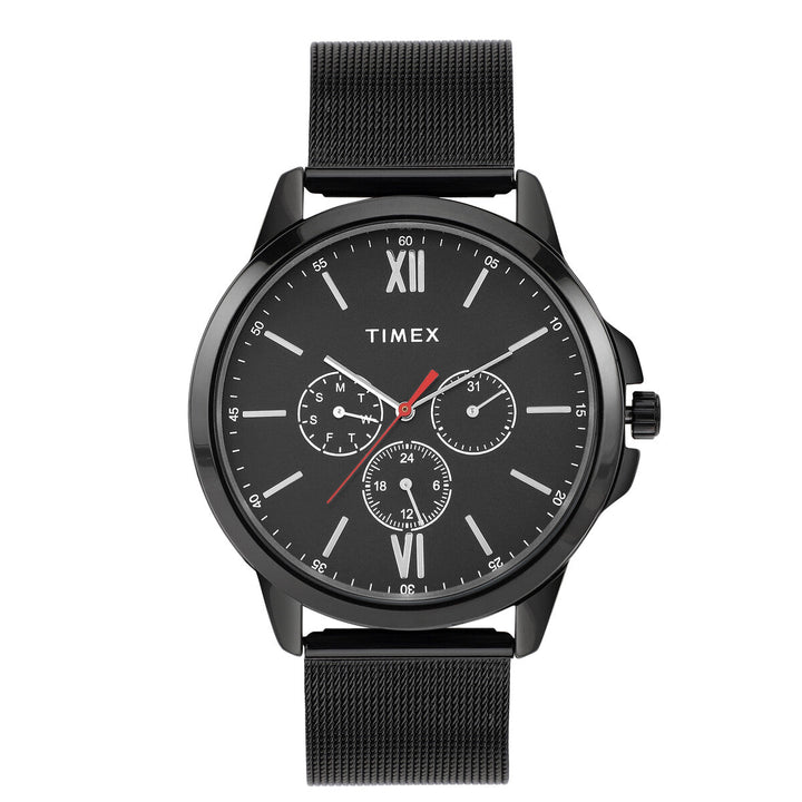 Timex Fashion Collection Premium Quality Multifunction Men Analog Black Dial Coloured Quartz Watch, Round Dial With 45 Mm Case Width - TWEG165SMU13