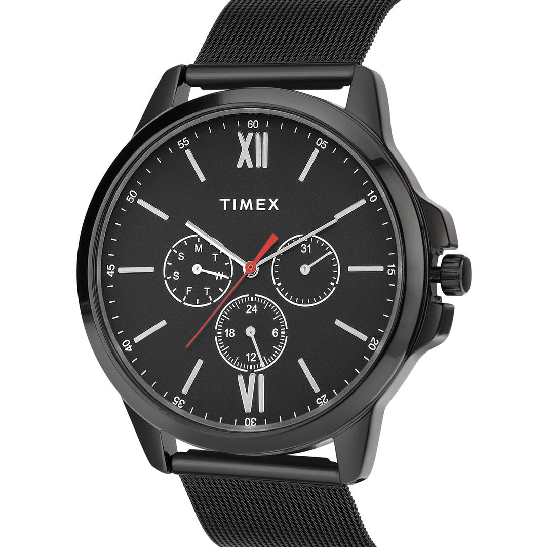 Timex Fashion Collection Premium Quality Multifunction Men Analog Black Dial Coloured Quartz Watch, Round Dial With 45 Mm Case Width - TWEG165SMU13