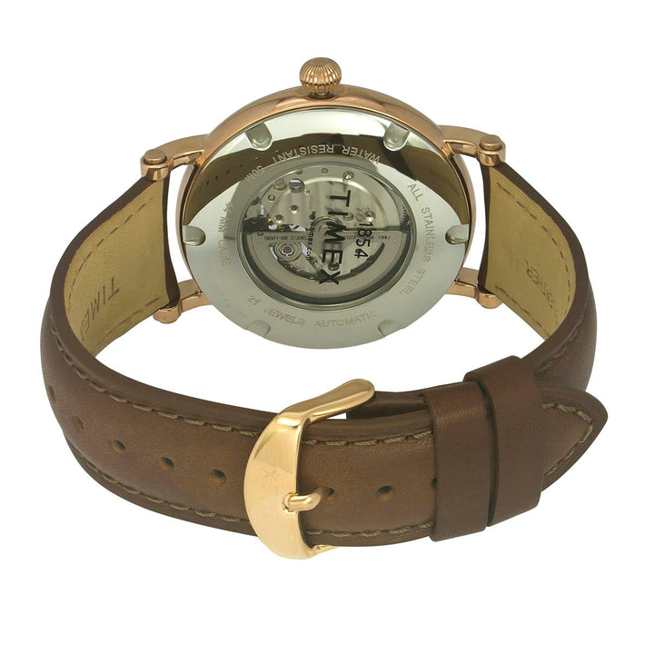 Timex E Class Men's Silver Dial Round Case Automatic Function Watch -TWEG16715