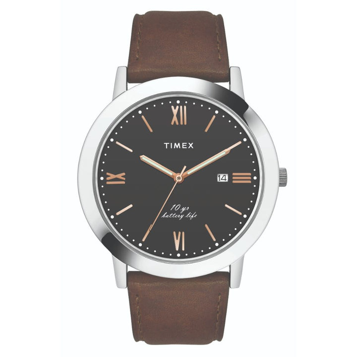 Timex Empera Men's Black Dial Round Case 10 Year Battery Life + Date Function Watch -TWEG17806