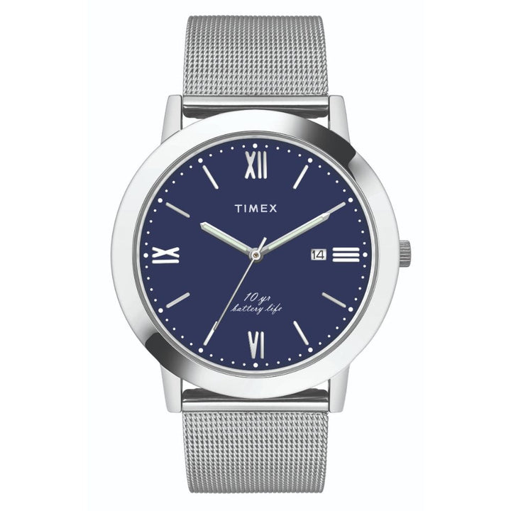 Timex Empera Men's Blue Dial Round Case 10 Year Battery Life + Date Function Watch -TWEG17808