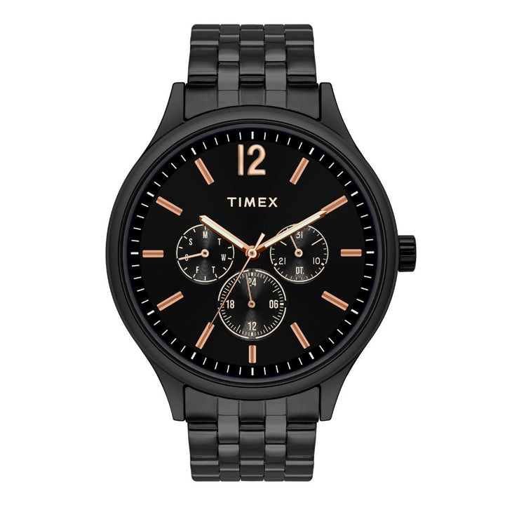 Timex Fashion Men's Black Dial Round Case Multifunction Function Watch -TWEG18405