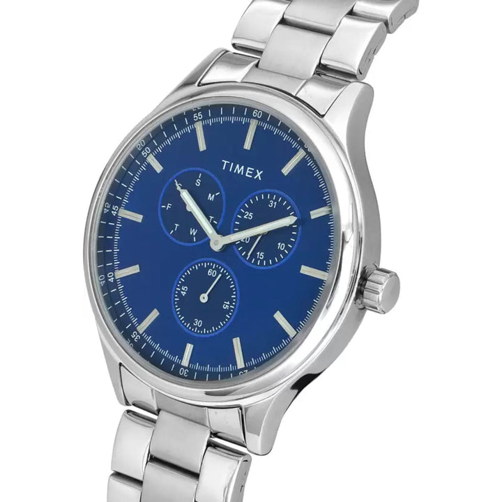 Timex Fashion Men's Blue Dial Round Case Multifunction Function Watch -TWEG184SMU01